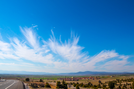 cloud types - Cirrus uncinusの写真素材