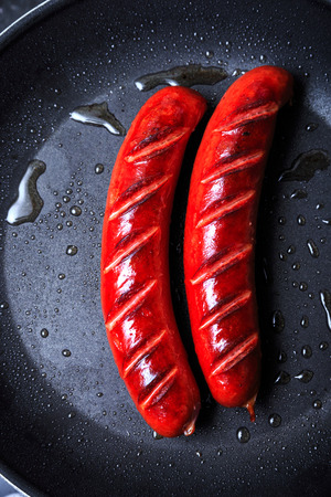 German Bratwurst In The Panの写真素材