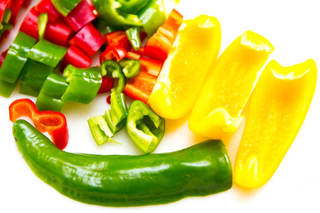 Red and green peppers