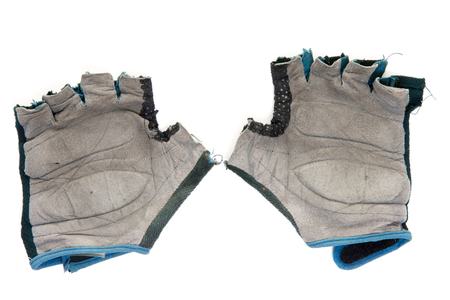 Worn Fitness Glovesの写真素材