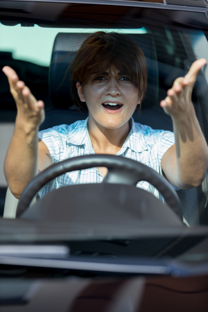 girl in the carの写真素材