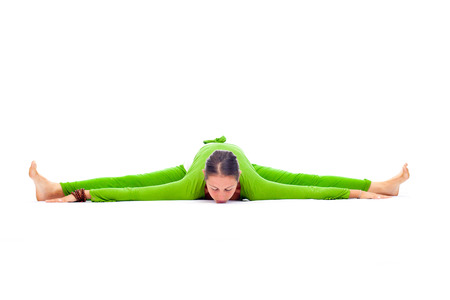 Woman is making yogaの写真素材