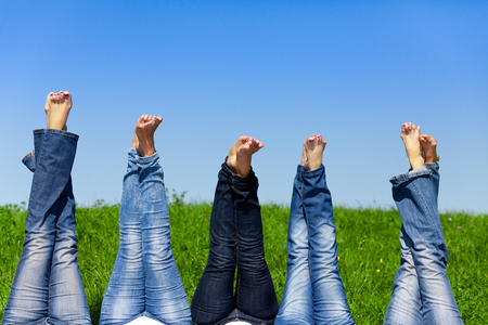 Feets in the airの写真素材