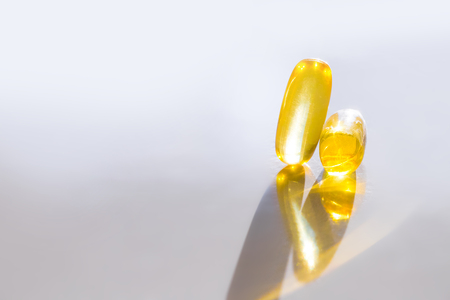 Omega-3 fish oil capsulesの写真素材