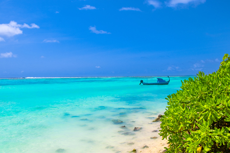 Boat in the oceanの写真素材