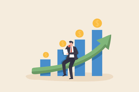 Financial guru or expert. Investment profit growth, financial advisor or wealth management.のイラスト素材