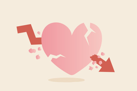 Heart attack or broken heart concept. &#xA;arrow doen pierced heart.のイラスト素材