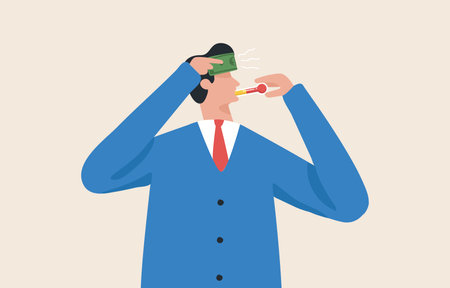Financial sickness. personal financial planning to reduce the financial risks associated with the disease. 
Financial, Health insurance. Sick businessmanのイラスト素材