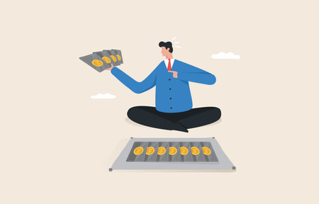 Financial horoscope with gypsy cards. Predict the financial future. income and expenses financial position.のイラスト素材