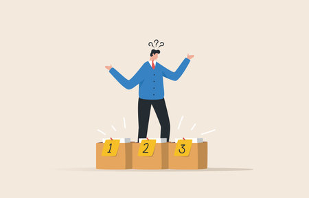 Set work priority. Allocate hours of work appropriately. Prioritize Workplace Tasks. 
task management. Businessman allocate work priorities with notes and split into piles.のイラスト素材