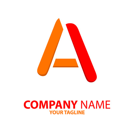 Letter A orange and red icon.のイラスト素材