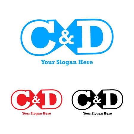 Letter C and D icon illustration on white background.のイラスト素材