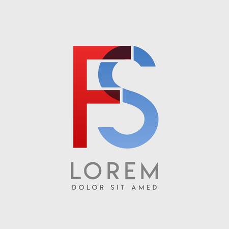 FS logo letters with "blue and red" gradationのイラスト素材