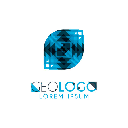 geometric logo with light blue and gray stacked for design 6.6のイラスト素材