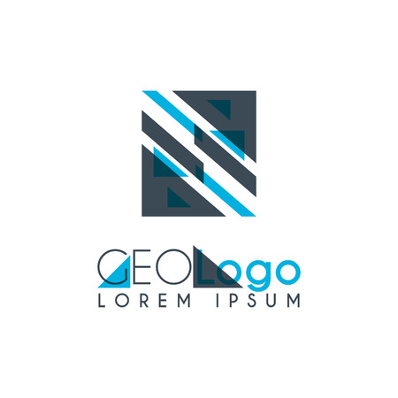 geometric logo with light blue and gray stacked for design 2.9のイラスト素材