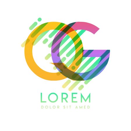 GQ logo with the theme of galaxy speed and style that is suitable for creative and business industries. QG Letter Logo design for all webpage media and mobile, simple, modern and colorfulのイラスト素材