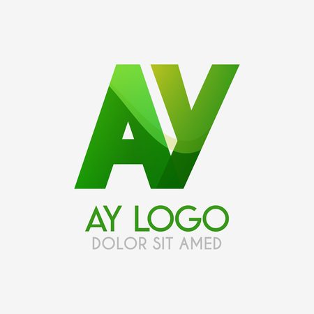 The AY logo with striking colors and gradations, modern and simple for industrial, retail, business, corporate. this YA logo made for online and offline media both web, mobile, logo, brochure, flayerのイラスト素材