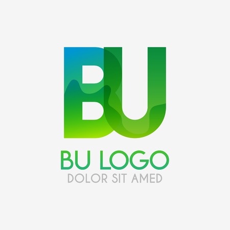 The BU logo with striking colors and gradations, modern and simple for industrial, retail, business, corporate. this UB logo made for online and offline media both web, mobile, logo, brochure, flayerのイラスト素材