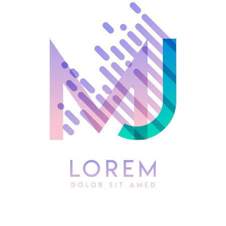 MJ logo with the theme of galaxy speed and style that is suitable for creative and business industries. JM Letter Logo design for all webpage media and mobile, simple, modern and colorfulのイラスト素材
