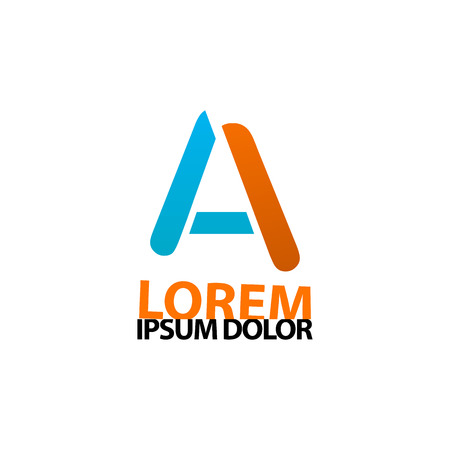 The 3d logo with the words "A" with gradations in blue and orange. for industry & manufacturing, can be used for beginners or professionals & is easy to use for a variety of online or offline mediaのイラスト素材