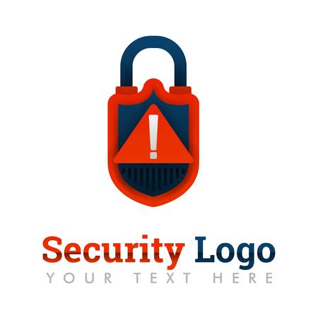 Security logo template for security key, hacking warning, data protection, database, internet, online, business communication, payment security. can be for web, banner, flyer, brochure, mobile, UI UXのイラスト素材