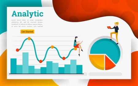 Line chart for business technology and marketing conceptのイラスト素材
