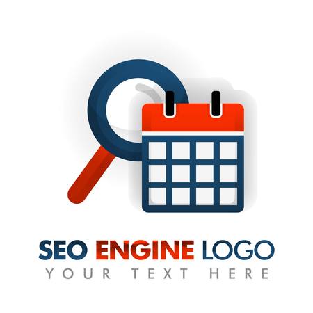 Business concept of vector illustration. SEO logo, marketing strategy, online promotion, internet ads, advertising, abstract chart background, target keyword, schedule, date of promotion, paid keywordのイラスト素材