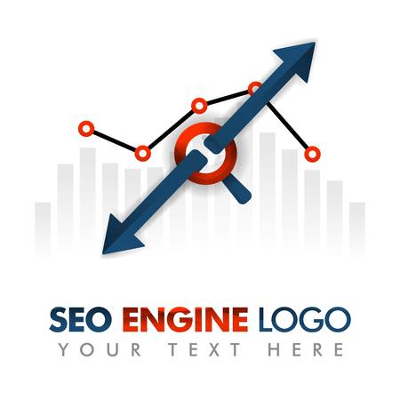 Business concept of vector illustration. SEO logo, marketing strategy, online promotion, internet ads, advertising, abstract chart background, business promotion, trending keywords, world statisticsのイラスト素材