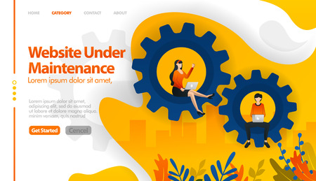 Web under maintenance, 404 not found, web in sales, web in repair vector illustration concept can be use for, landing page, template, ui ux, web, mobile app, poster, banner, websiteのイラスト素材