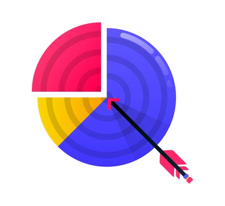 Logos for achieve goals, business targets, arrows and darts, business motivation, pie chart. Logos can also be used for business, icon design, and graphic elementsのイラスト素材