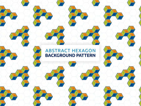 Futuristic abstract background vector illustration hexagon. Geometric shape seamless pattern. Vector hexagon banner design. Can be used for wallpaper, print, backdrop, website, document, presentationのイラスト素材