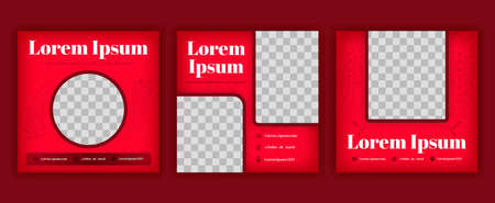 red food and restaurant social media pack for marketing and hotel industry. Vector design can be used for website, web page, poster, flyer, background, billboard, print letter, invitation, adsのイラスト素材