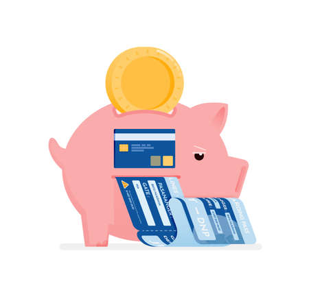 icon design of save in piggy banks to shop for groceries, leisure and pay bills. this icon can be used for marketing, ads, promotion, company, corporateのイラスト素材