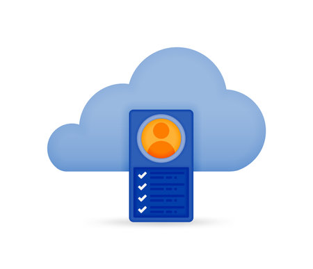 Icon Cloud To store data and user profiles. User Login Icon. User data Icon. Can be used for businesses, websites, mobile apps, posters, ads flyers, bannersのイラスト素材