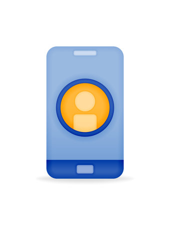 Contact icon and mobile phone. User Mobile Login Icon. Can be used for businesses, websites, mobile apps, posters, ads flyers, bannersのイラスト素材