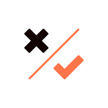 vector icon concept of cross or check for yes or no, survey and exam options. Can be used for...