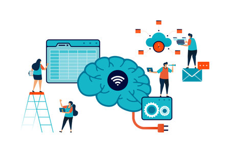 Artificial intelligence illustration of explain and analyze accounting spreadsheets task using ai....