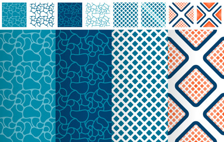 8 pattern seamless texture set for fabric and fashion. can be used for clothes, shoes, socks,...