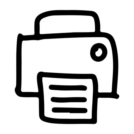 Doodle Icon of Office Printer