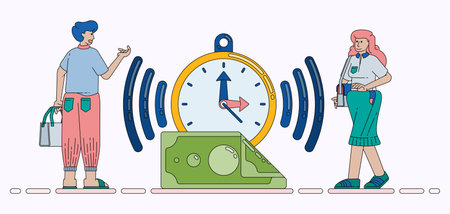 Time and Financial Management Concept with Clock Radar and Banknotes for Profit Investment Banking...