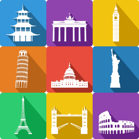 landmarks, vector illustrationのイラスト素材
