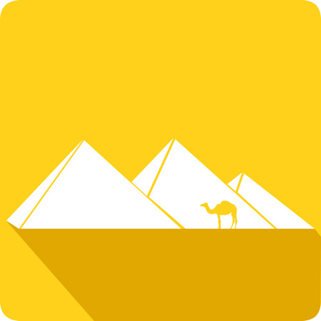 Egyptian pyramids, vector illustrationのイラスト素材