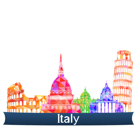 Sights Italy, vector illustrationのイラスト素材