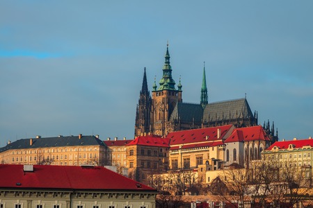 View of the old part of the city of Prague, Czech Republicの写真素材