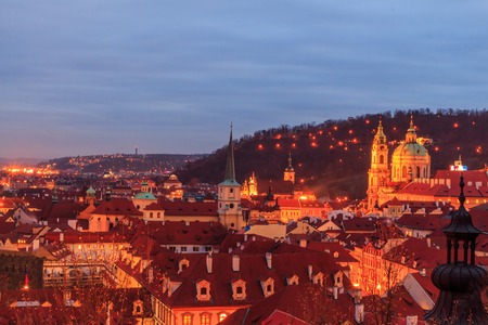 panoramic view from the top of the rooftops of Prague, Czech Republicの写真素材