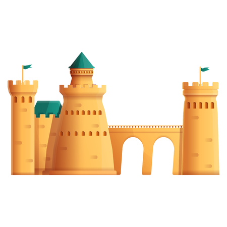beautiful cartoon castle, vector illustrationのイラスト素材