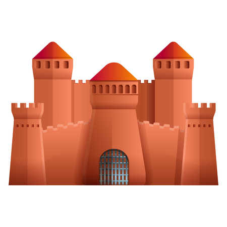 beautiful cartoon castle, vector illustrationのイラスト素材