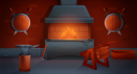 cartoon smithy, vector illustrationのイラスト素材