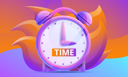 cartoon time concept design with clock, vector illustration