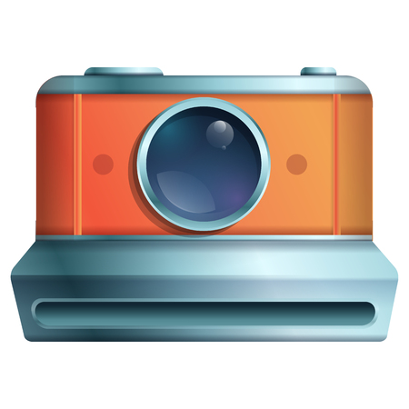 cartoon vintage camera icon on a white background, vector illustrationのイラスト素材
